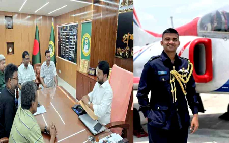 শহীদ পাইলট তৌকির ইসলামের নামে রাজশাহী বিমানবন্দর, সড়ক বা চত্বরের নামকরণের দাবিতে স্মারকলিপি প্রদান